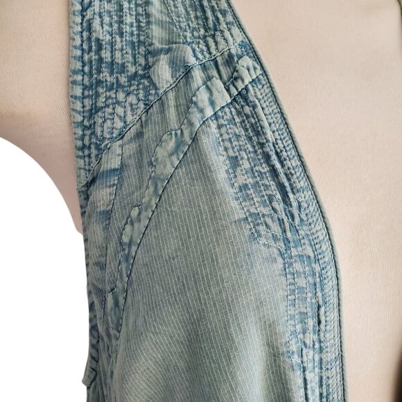 Free People New Romantics Sexy Dust Drag Jumpsuit Mermaid Blue Green S - Picture 5 of 16